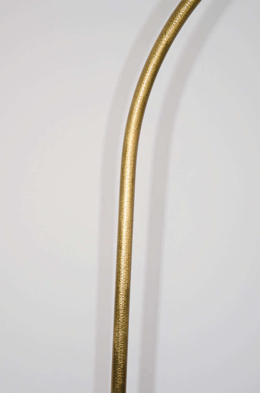 Luciano Frigerio Marble Base Golden Arc Floor Lamp In Good Condition In New York, NY