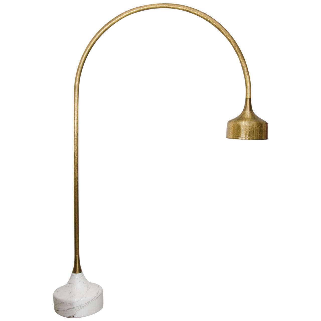 Luciano Frigerio Marble Base Golden Arc Floor Lamp