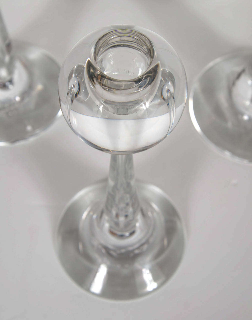 Set of Three Modernist Hand Blown Murano Glass  Candlesticks by Cenedese In Excellent Condition In New York, NY