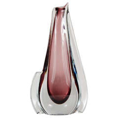 Gorgeous Twisted Teardrop Hand Blown Murano Glass Vase by Sommerso