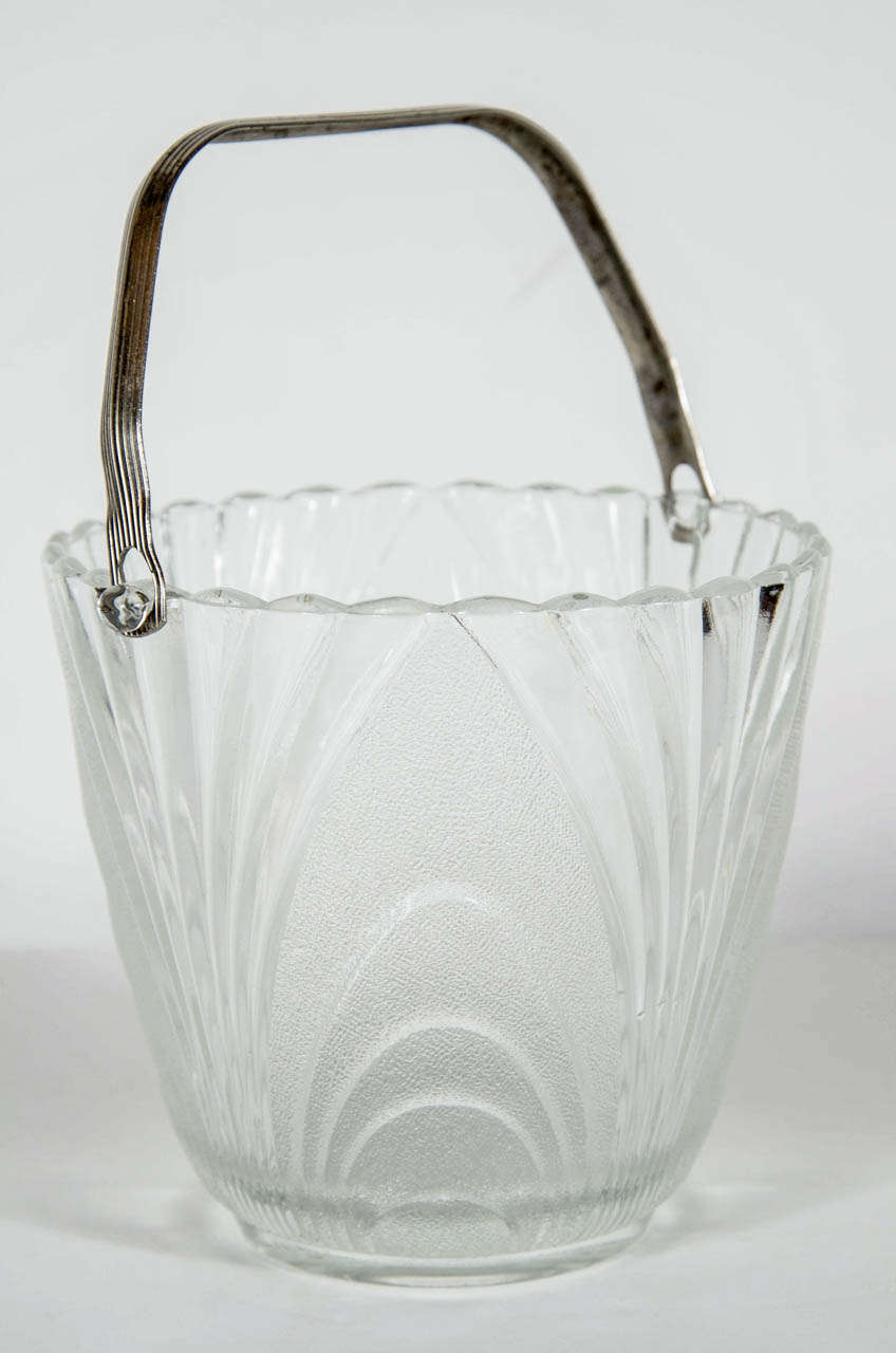 Art Deco Pressed Glass Ice Bucket