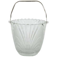 Vintage Art Deco Pressed Glass Ice Bucket