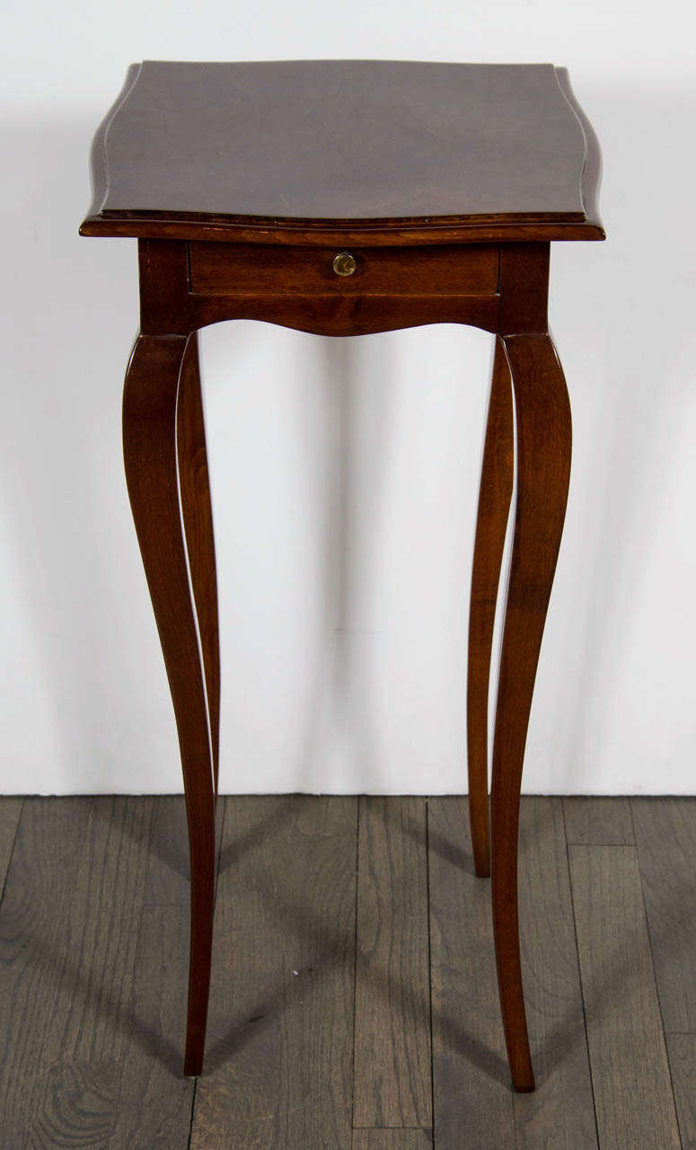Art Deco Drinks/Side Table in Exotic Book-Matched Burled Walnut