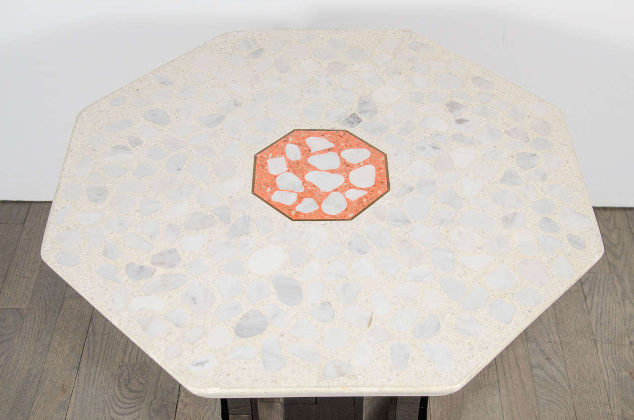 American Important Mid-Century Octagonal Occasional Terrazzo Table by Harvey Probber