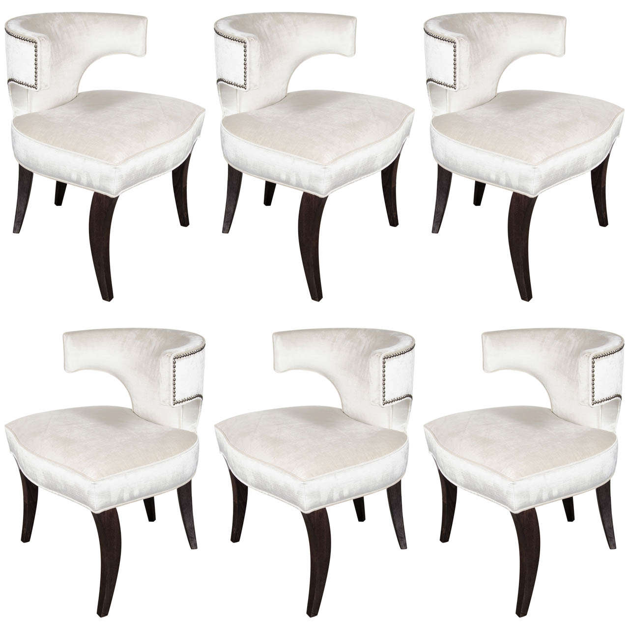 Lux Set of Six Klismos Dining Chairs by Modernage