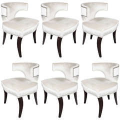 Lux Set of Six Klismos Dining Chairs by Modernage