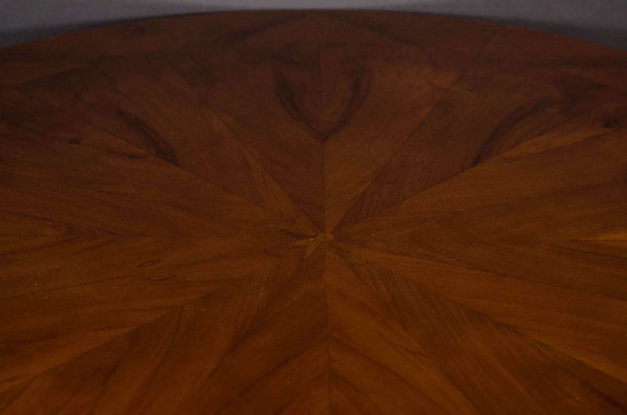 20th Century Exquisite Art Deco Center Hall/Occasional Table With Starburst Inlayed Design