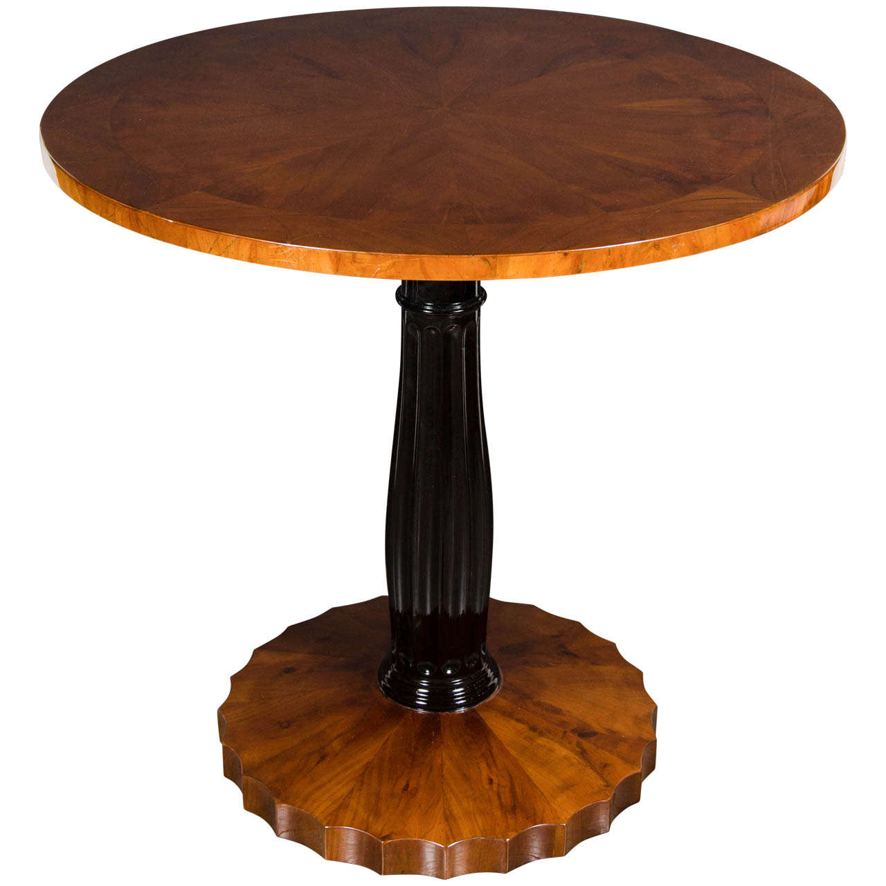 Exquisite Art Deco Center Hall/Occasional Table With Starburst Inlayed Design