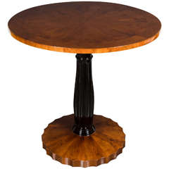 Exquisite Art Deco Center Hall/Occasional Table With Starburst Inlayed Design