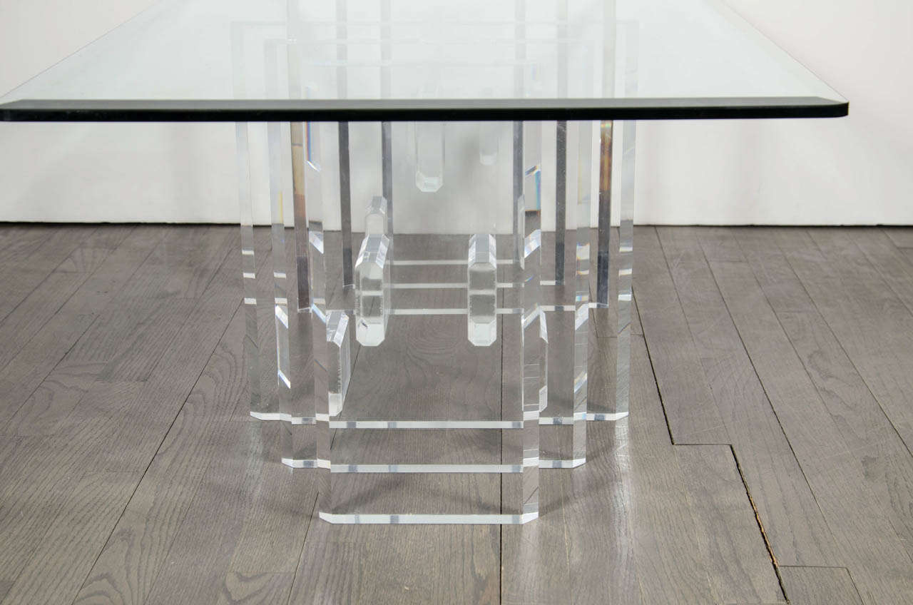 Sophisticated Mid-Century Modern Lucite and Glass Cocktail Table 2