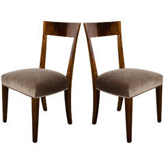 Pair of Art Deco Machine Age Klismos Back Occasional / Desk Chairs