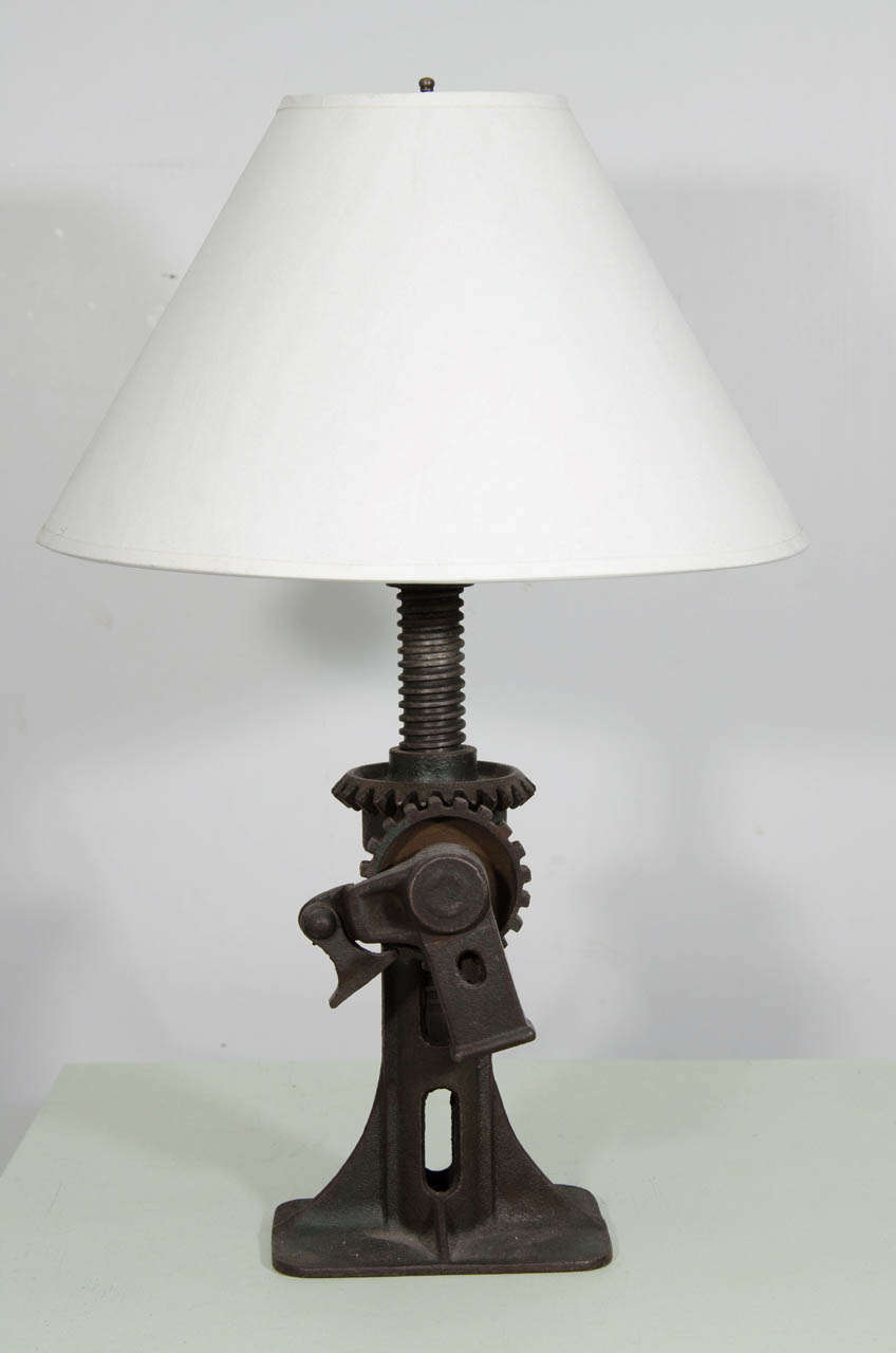 Vintage Industrial Gear Lamp In Good Condition In New York, NY