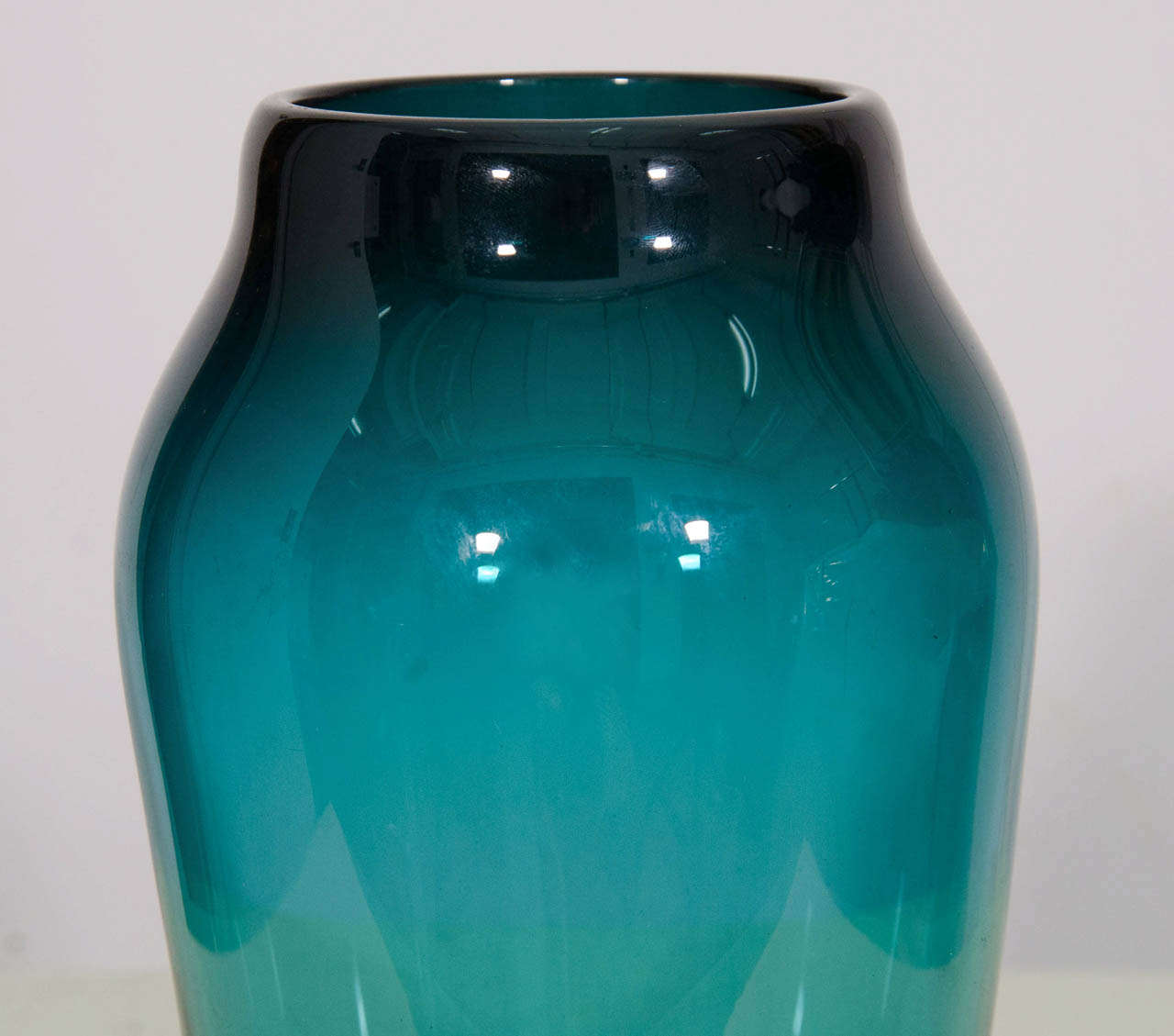Teal Glass Vase at 1stdibs
