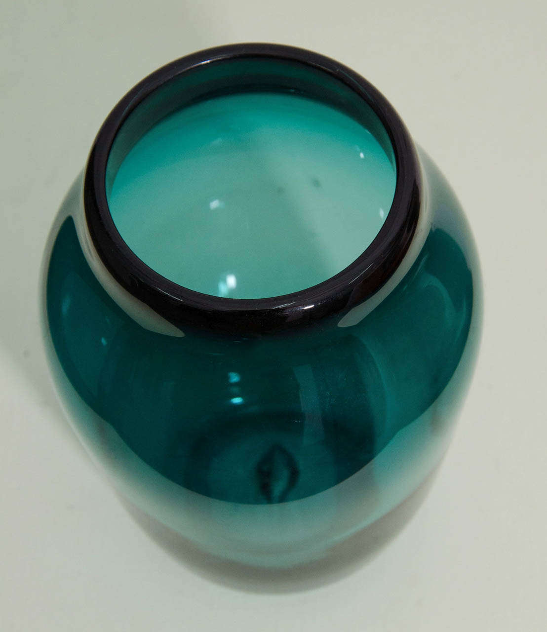 Teal Glass Vase at 1stdibs