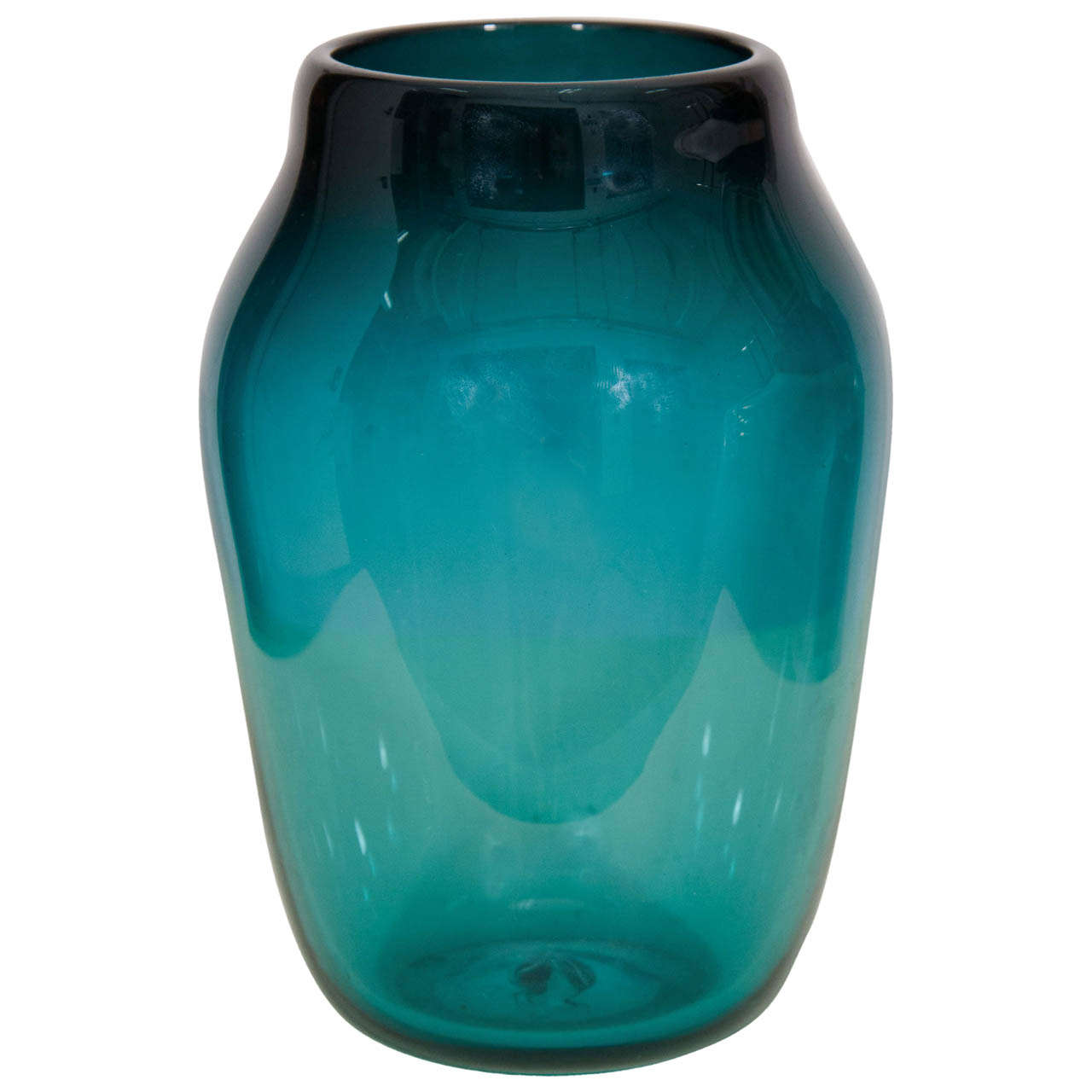 Teal Glass Vase at 1stdibs