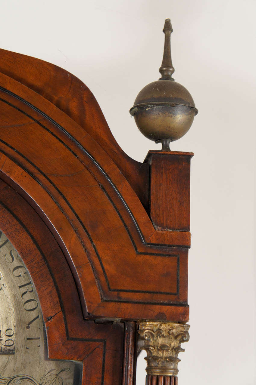 19th Century English Mahogany Long-Case Clock For Sale 2