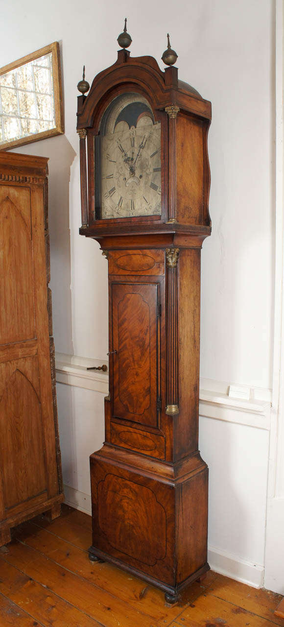 19th Century English Mahogany Long-Case Clock For Sale 3