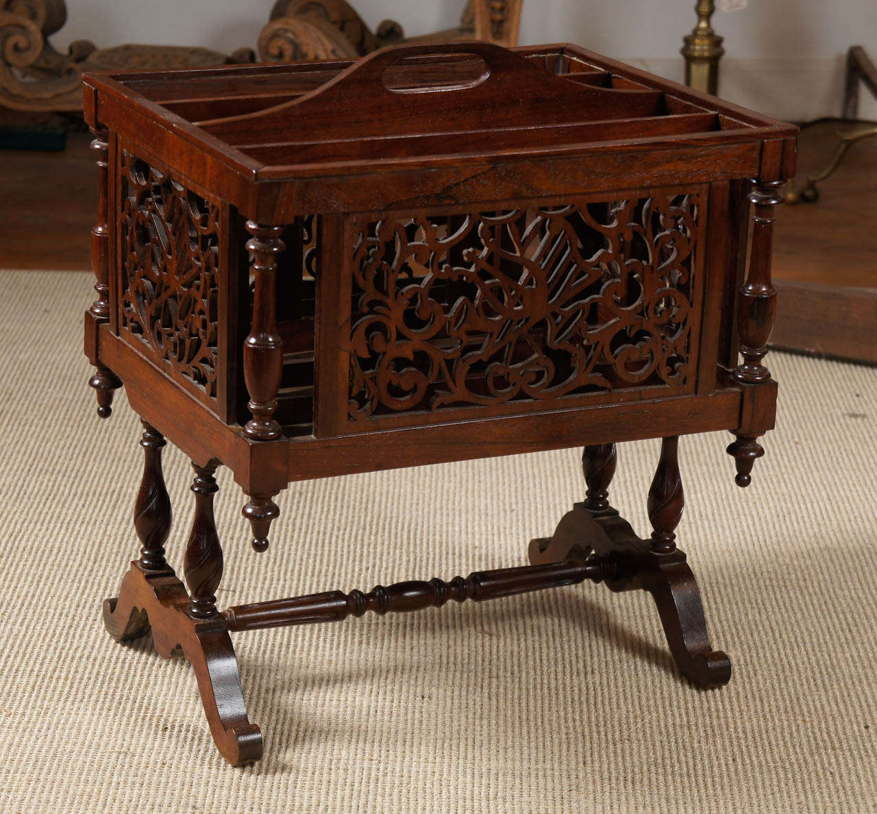 Victorian 19th Century Rosewood Book Stand For Sale