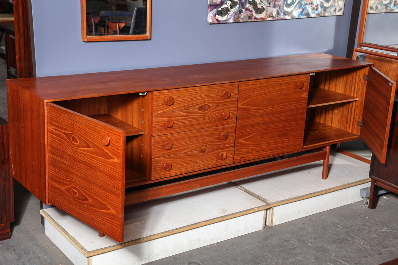 20th Century Ib Kofod Larsen Teak Sideboard with Round Pulls