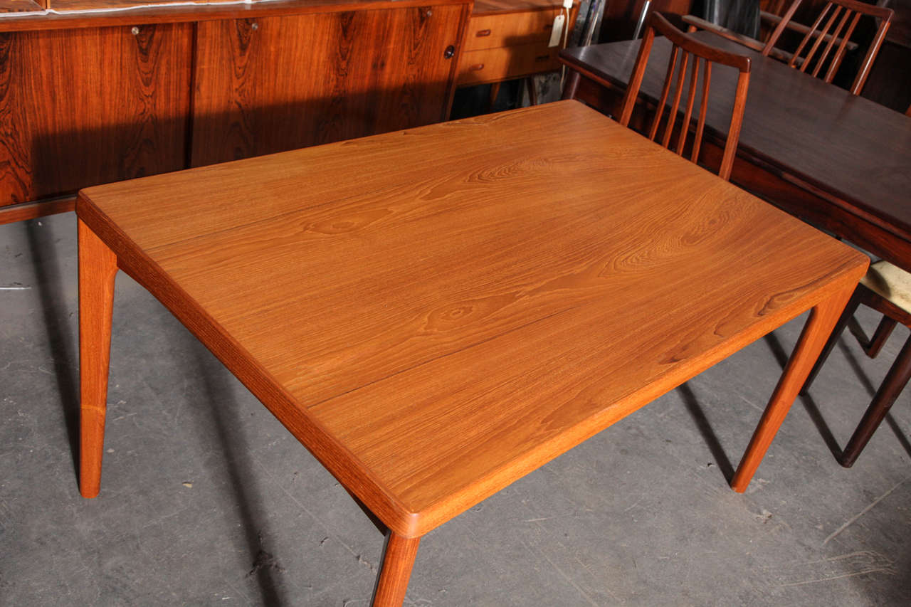 Oiled Vintage Rectangular Dining Table by Henning Kjaernulf with Leaves
