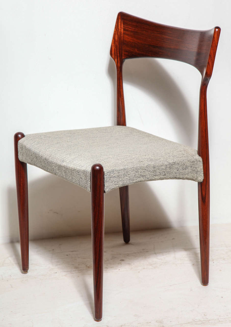Oiled Modern Rosewood Dining Chairs, Set of Six