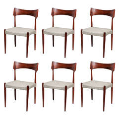 Modern Rosewood Dining Chairs, Set of Six