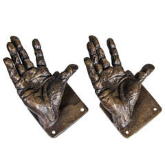 Bronze Hand Paperweights or Coat Hangers by Nick Davis