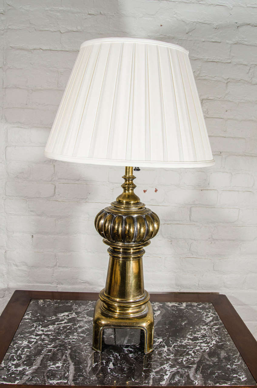 The form of the lamp bases shaped like an Arabian tower on a platform base