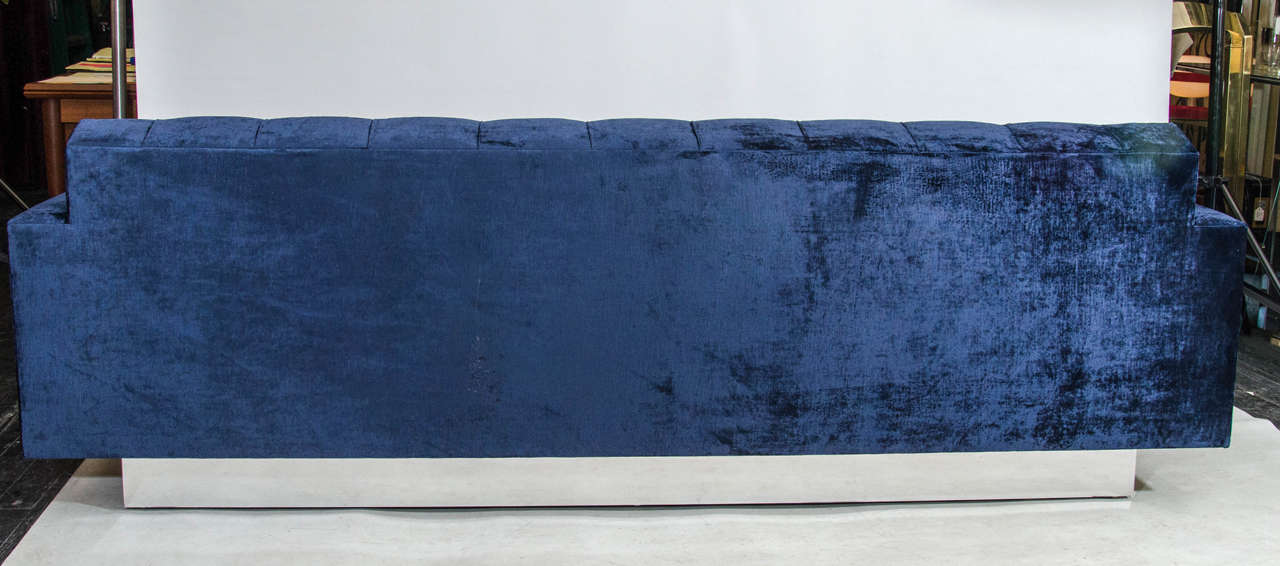 Gorgeous Velvet Floating Tufted Sofa For Sale 3