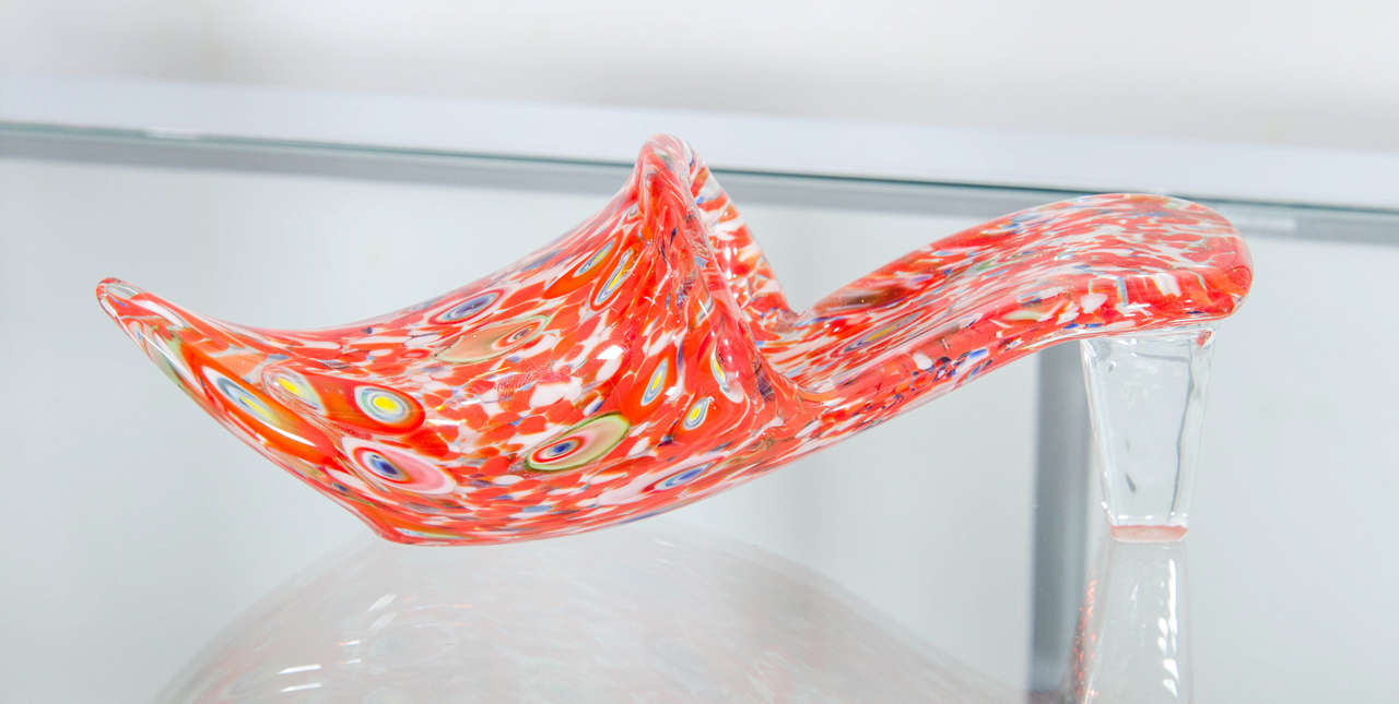 Art Glass Pair of Murano Millefiori Glass Slippers