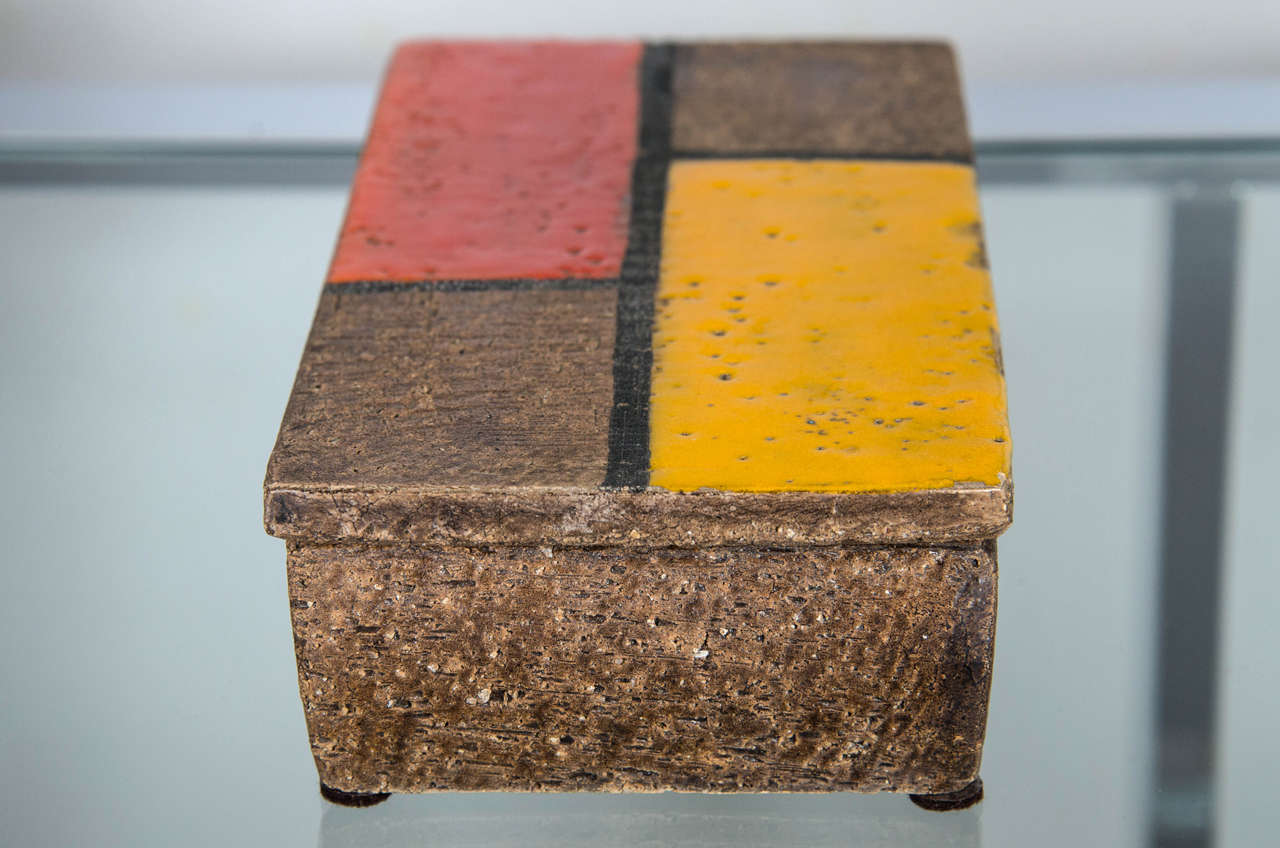 Italian Mondrian Box by Aldo Londi for Bitossi