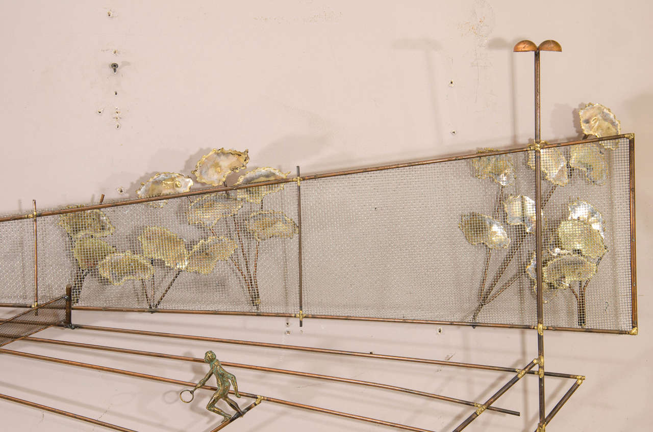 Tennis Court Wall Sculpture by Curtis Jere In Good Condition In New York, NY