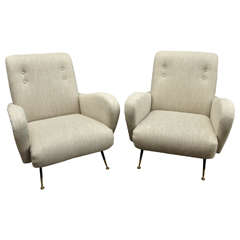 Pair of Gio Ponti Style Club Chairs