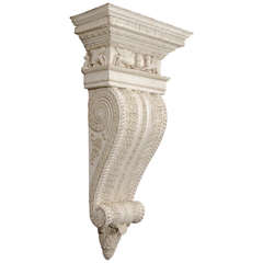Early 19th Century White Painted Intricately Carved Wall Bracket 8