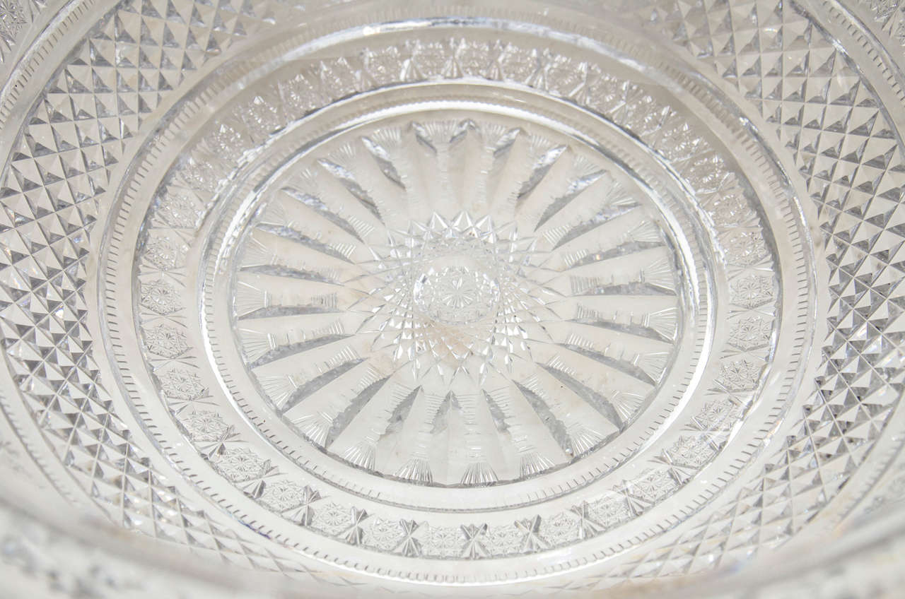 Antique Hand-Cut Irish Crystal Bowl For Sale at 1stDibs
