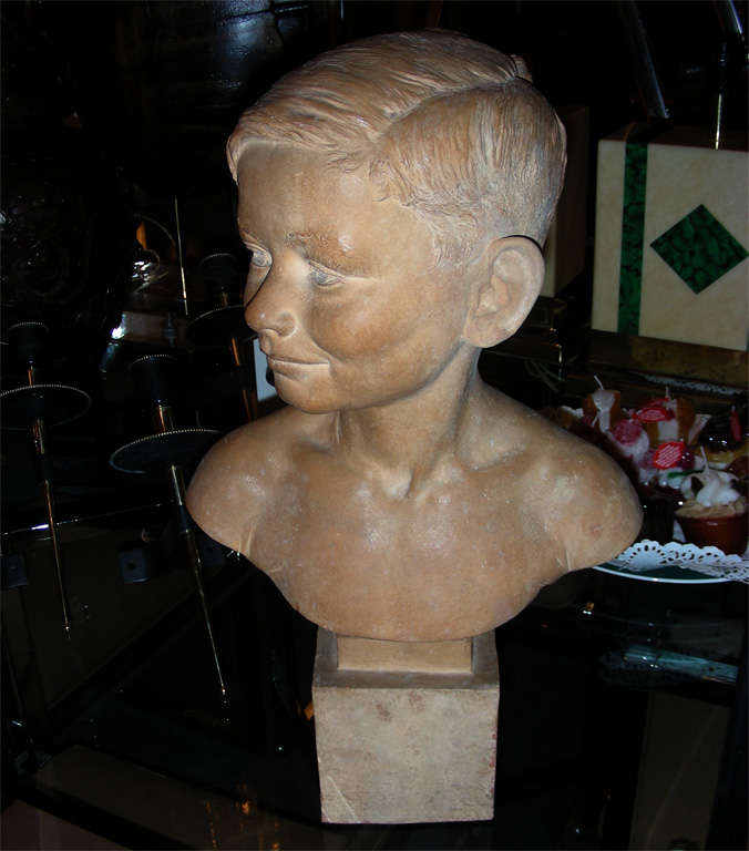 Terracotta bust of a young boy named  