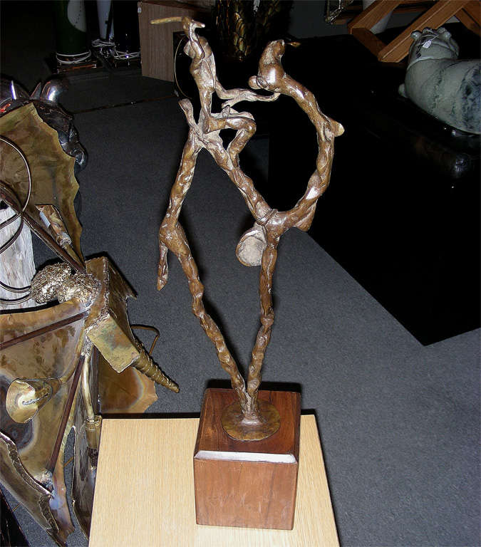 1930-1940 Bronze Statue of a Man on a Camel