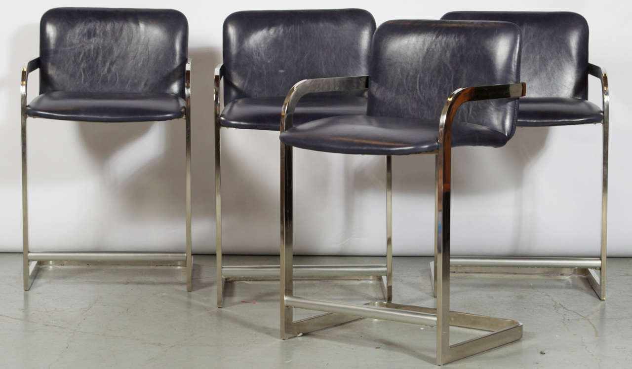 Counter / Bar Stools Attributed to Milo Baughman