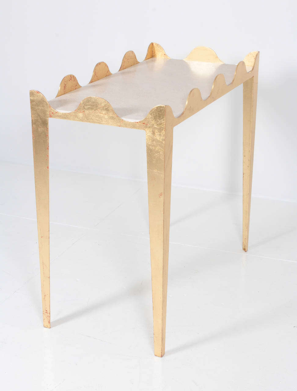 Scalloped Gilded Iron Console Table In Excellent Condition In East Hampton, NY