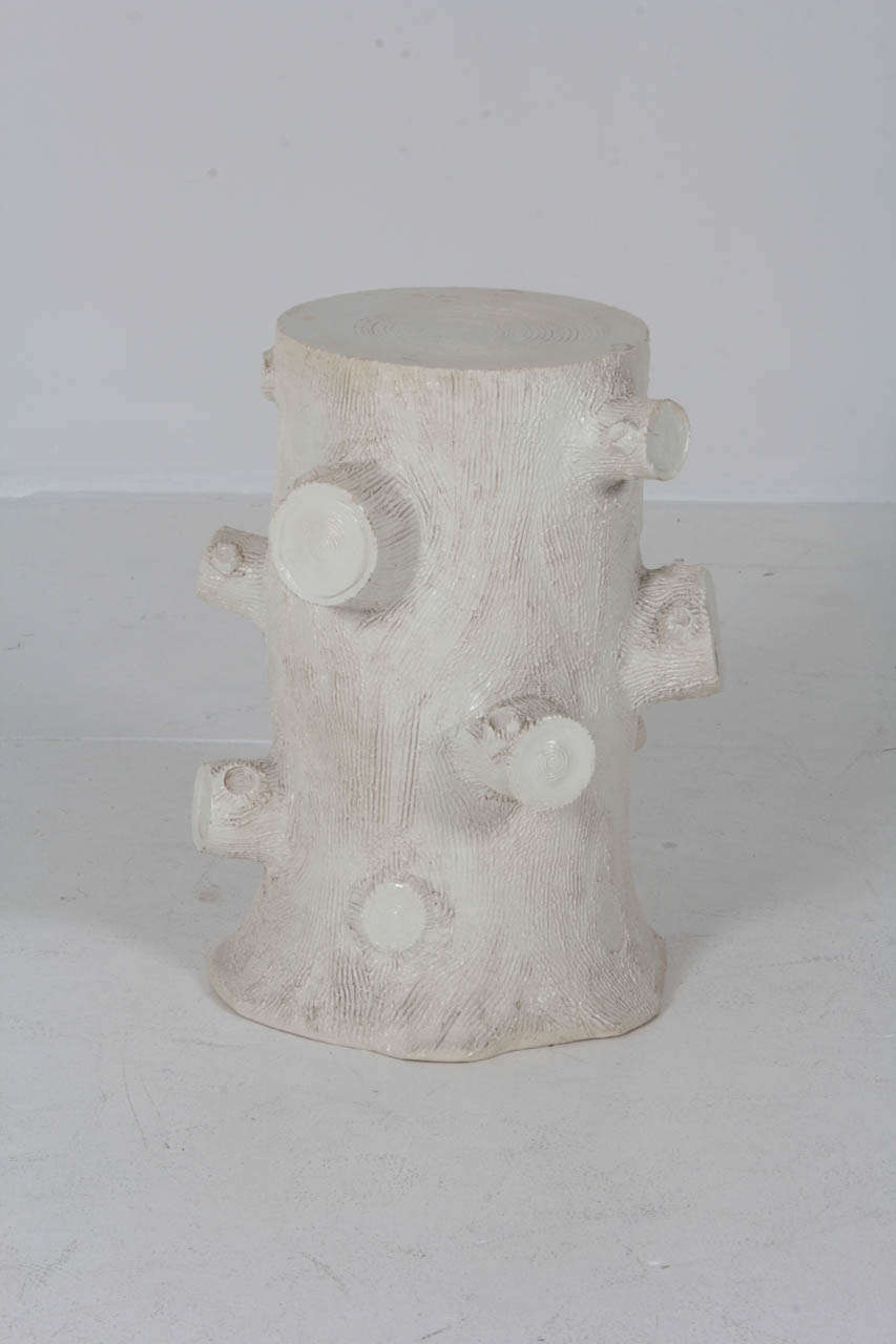 Faux bois tree trunk sidetable signed by artist WEBER.

THIS ITEM IS CURRENTLY ON VIEW AT OUR MANHATTAN SHOWROOM: 
 200 LEXINGTON AVE (33rd & LEX) - 10TH FLOOR, NYC.