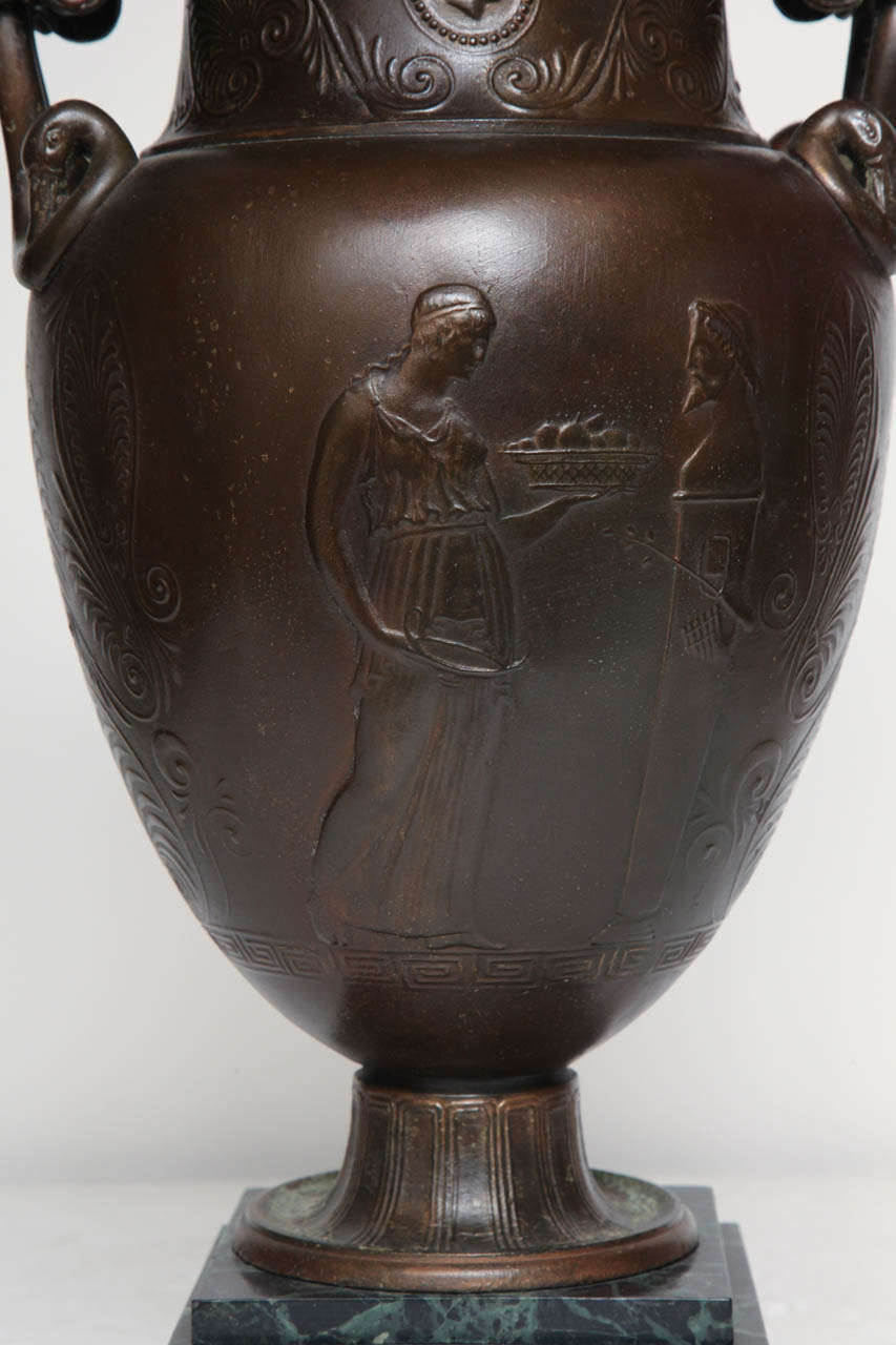 Late 19th Century French,  Bronzed Metal Urn In Excellent Condition In New York, NY