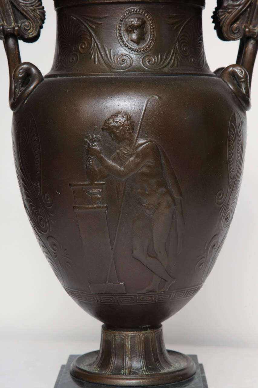 Late 19th Century French,  Bronzed Metal Urn 4