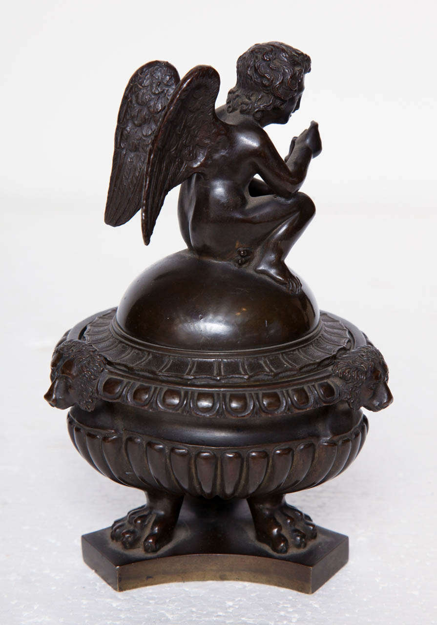 19th Century Italian, Bronze Inkwell For Sale 4