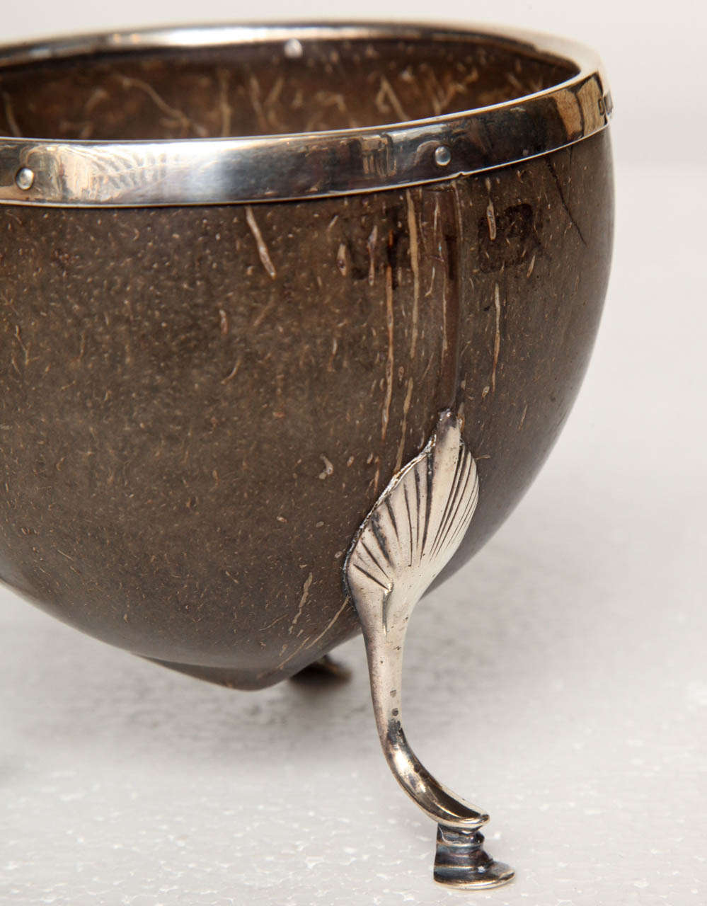 19th Century English, Silver Mounted Coconut For Sale 4