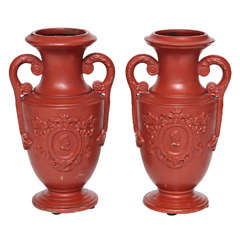 Pair of 19th Century Continental Terra Cotta Vases