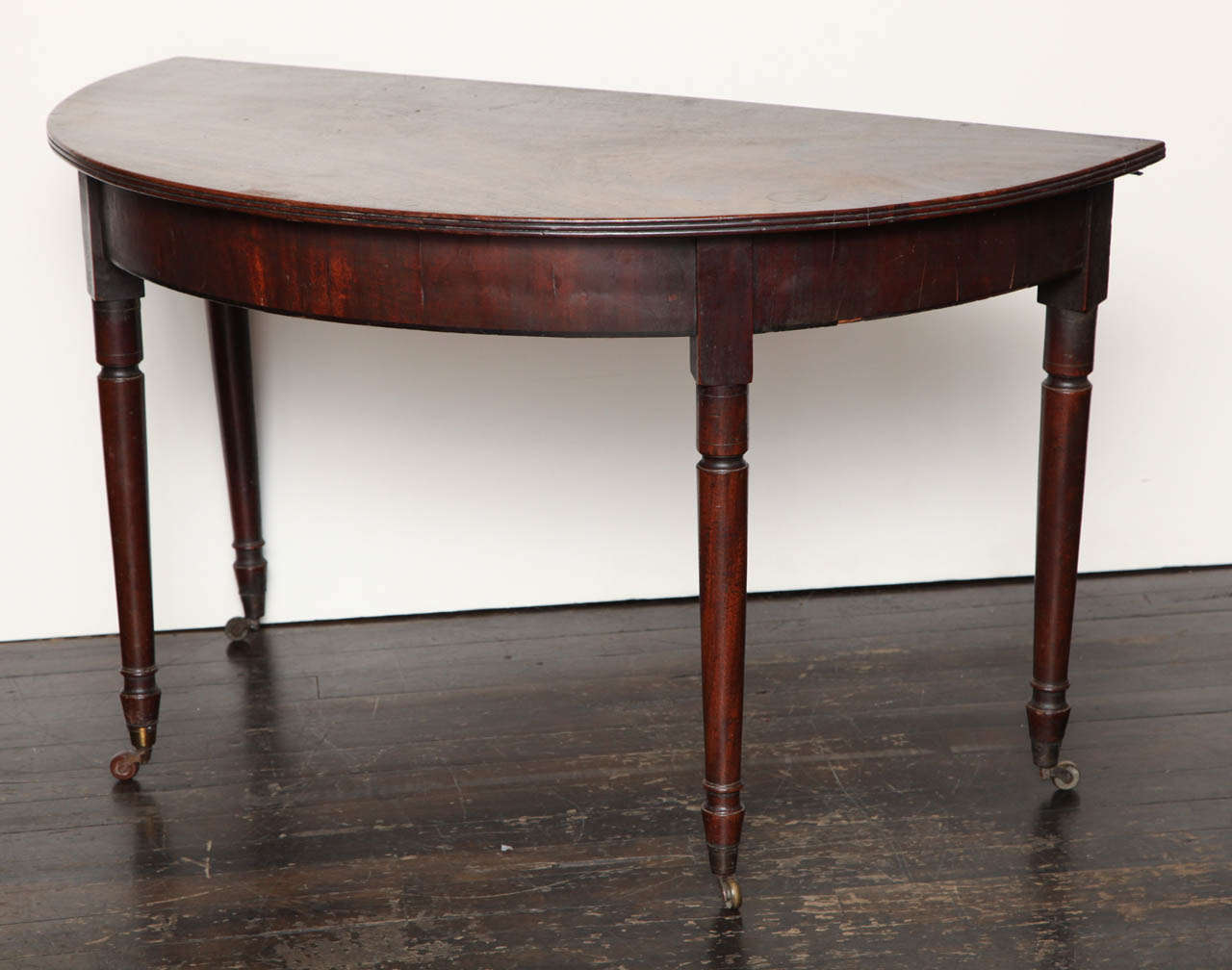 19th Century English, Mahogany Demi-Lune Console
