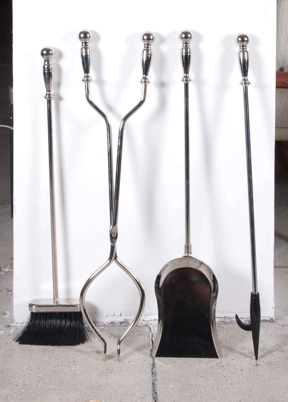 Set of Hollywood Regency Fireplace Tools In Excellent Condition In New York, NY