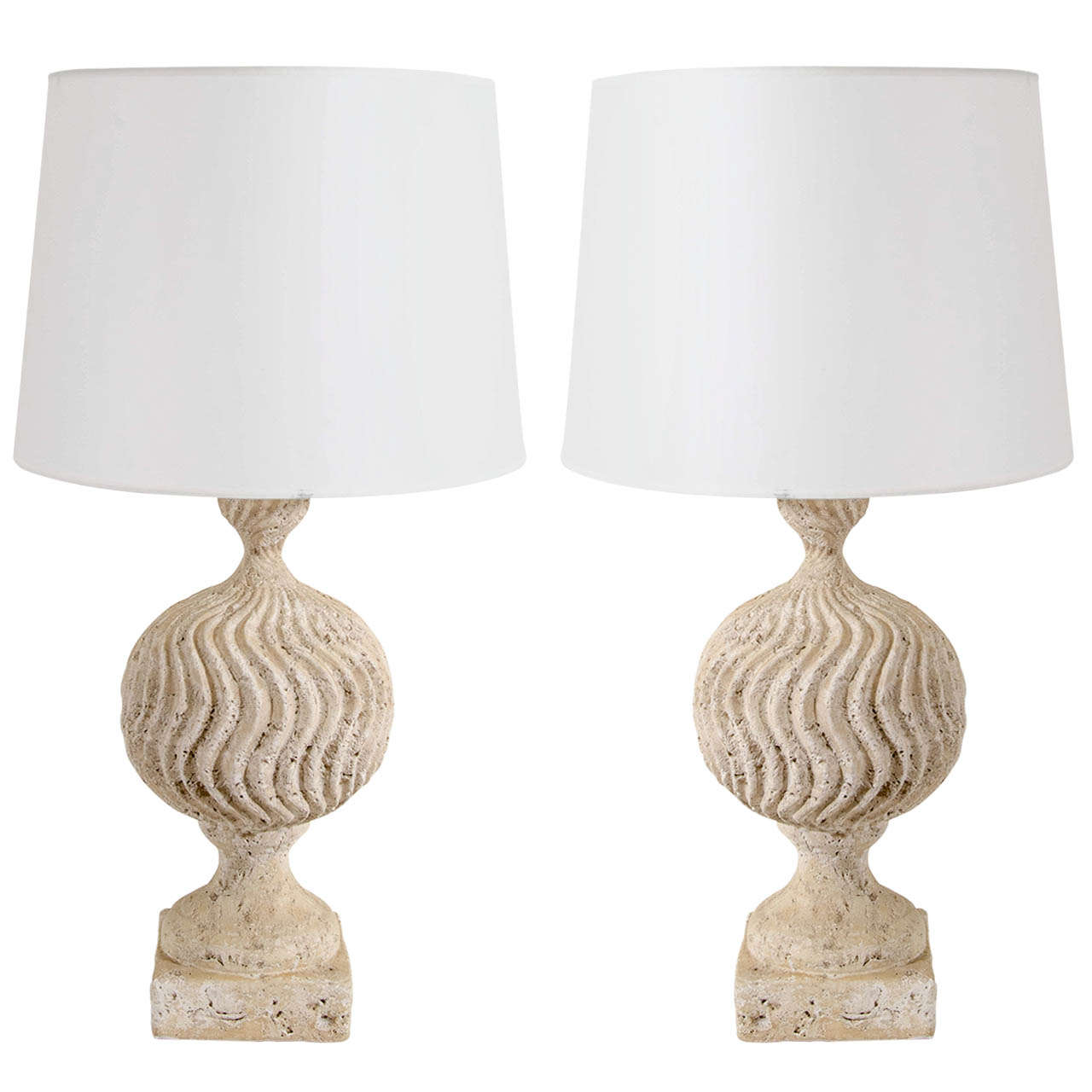 A Mid Century Pair Michael Taylor Style Baluster Form Table Lamps