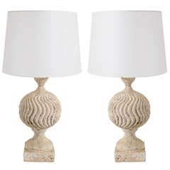 A Mid Century Pair Michael Taylor Style Baluster Form Table Lamps