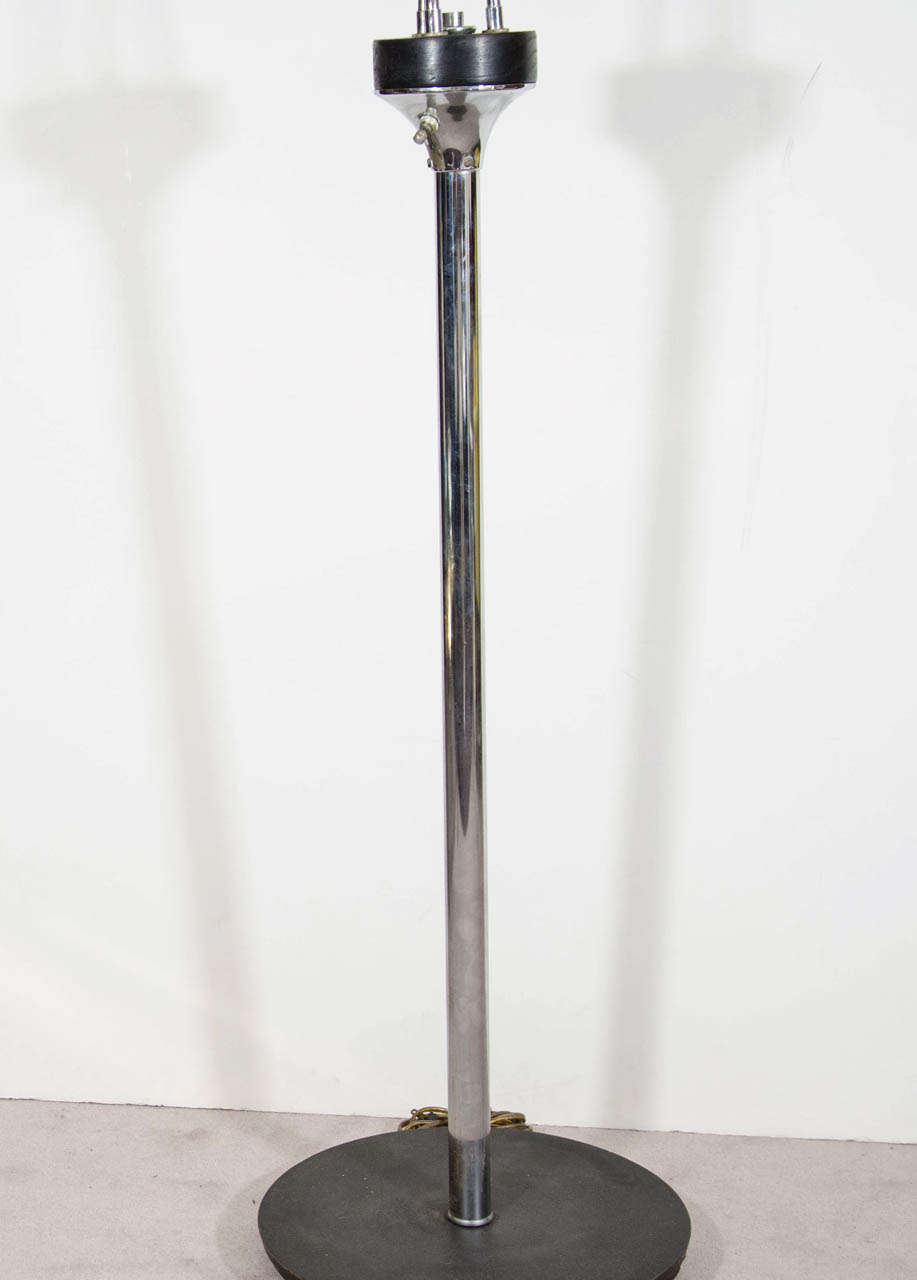 Mid-Century Modern Mid-Century Italian Chrome Spiral Floor Lamp For Sale